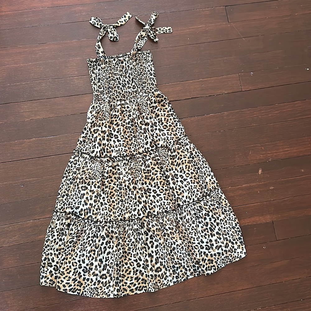 Leopard print midi dress